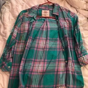 Blue plaid button down